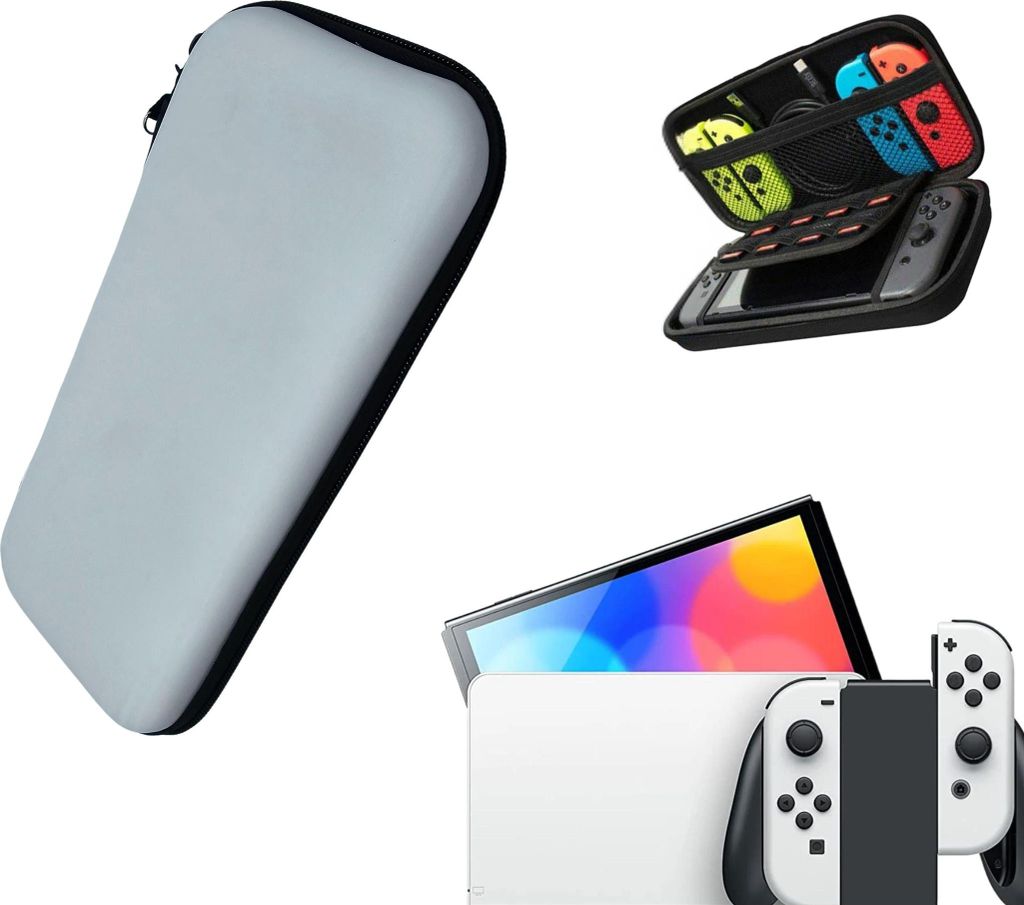 Schutzhülle | Hartschalen-Aufbewahrungshülle | Fall | Grau - Grau | Zubehör passend für Nintendo Switch
