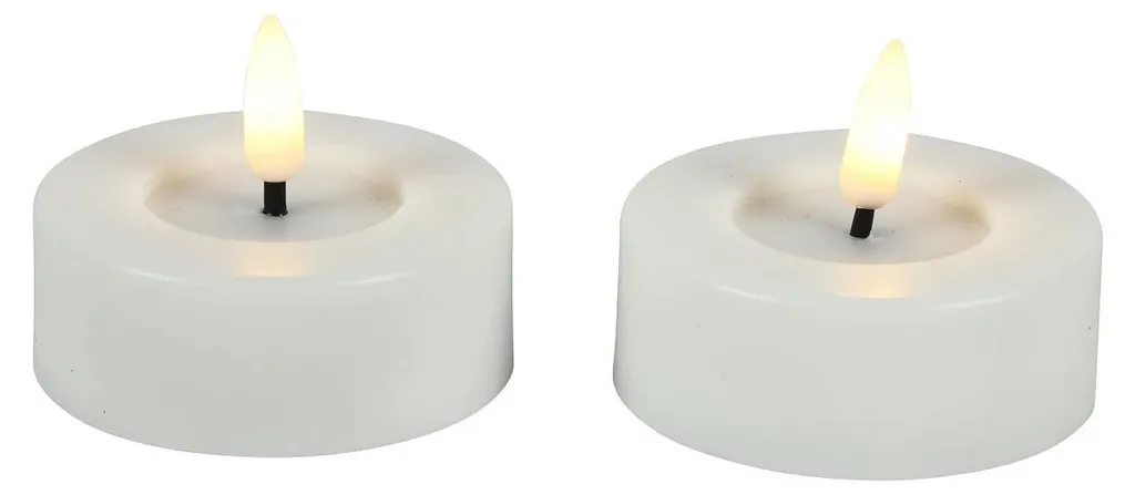 Lot 2 Bougies LED avec minuterie et flamme 3D blanc chaud DECOSTAR 6cm