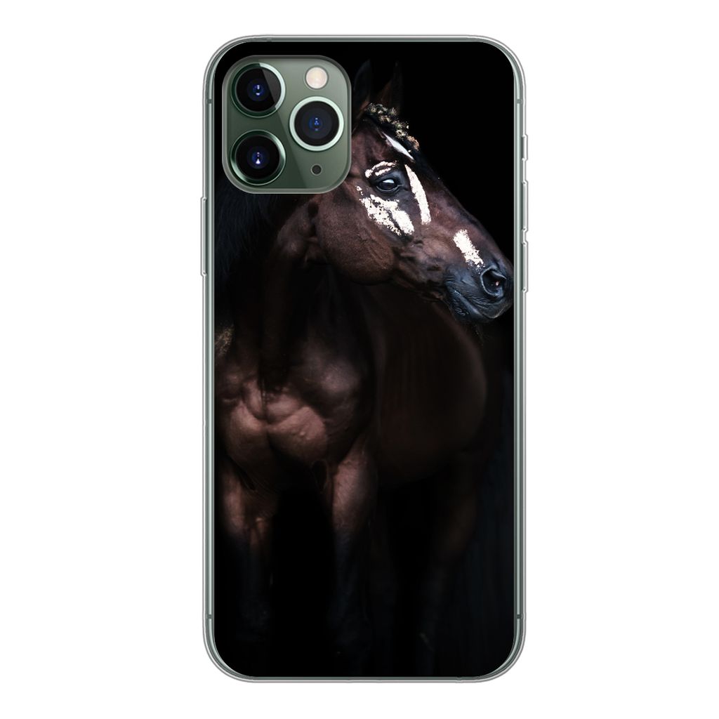 MuchoWow Handyhülle Schutzhülle Hülle für iPhone 11 Pro Pferd - Flecken - Licht Silikon Softcase Handy Hülle - Handy