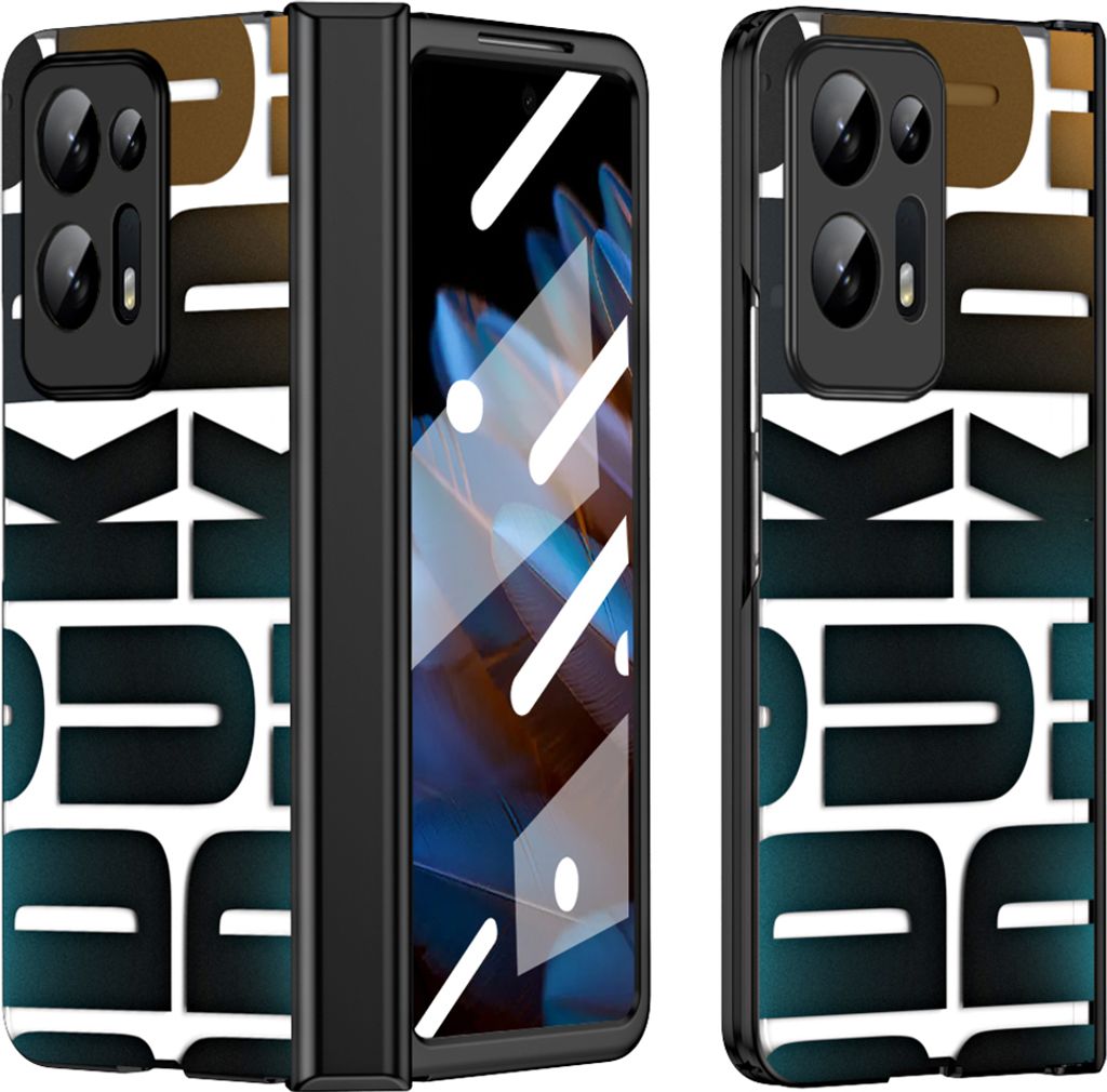 Hülle für Oppo Find N2 Hülle mit Displayschutz und Scharnierschutz, Galvanisierter Klar Schutzhülle Schwarz