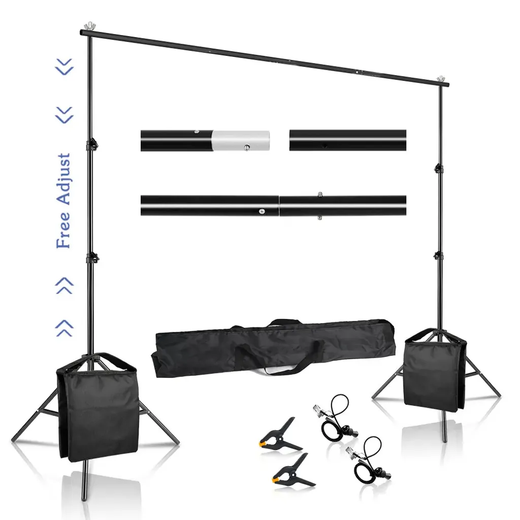 Support de fond studio 2x3m réglable 260cm avec sac de sable lesté