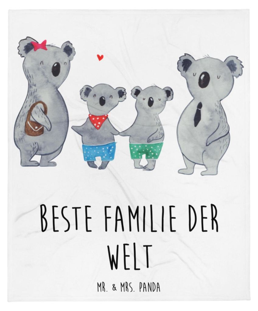Mr. & Mrs. Panda Fleece-Kuscheldecke Koala Familie zwei - Weiß - Geschenk, Bettdecke, Schlafdecke, Zusammen, Flauschige Kuscheldecke, Couchdecke, ...