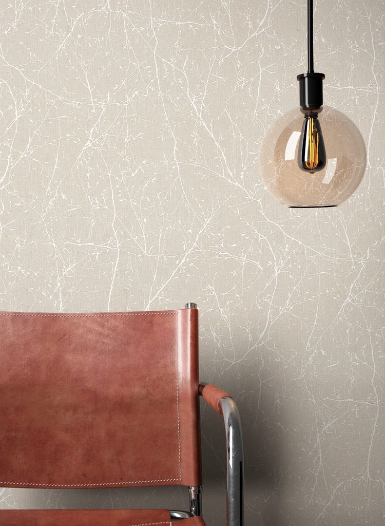 NEWROOM Tapete Beige Vliestapete Äste - Ästetapete Floral Creme Grau Blätter Blumen Blumentapete Romantisch Rosentapete