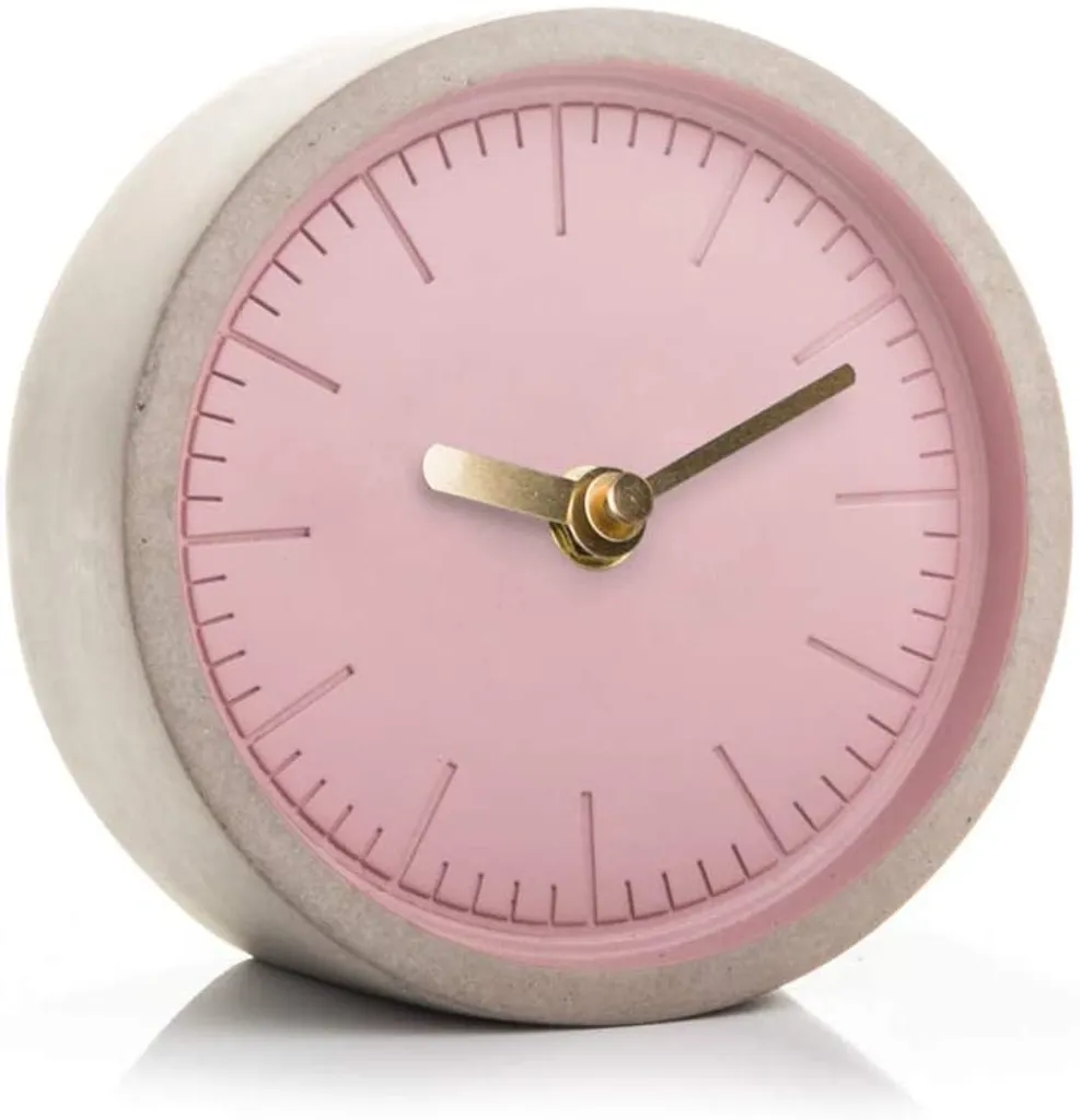 Horloge béton sans tic-tac - Déco de table stable et durable en pierre