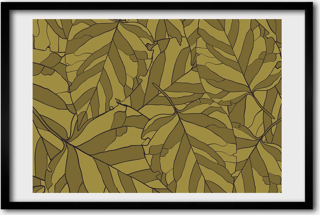 Bild 60x40 MDF-Rahmen, Wandkunst Blätter Produktbild 