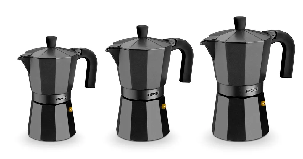 Caffettiera Monix Moka Vitro Noir 12 Tazze - Espresso Nero Elegante - 2