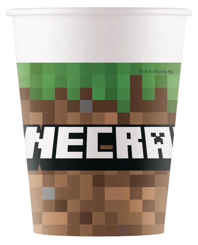 Pappbecher Minecraft 200ml/8Stk. Produktbild 