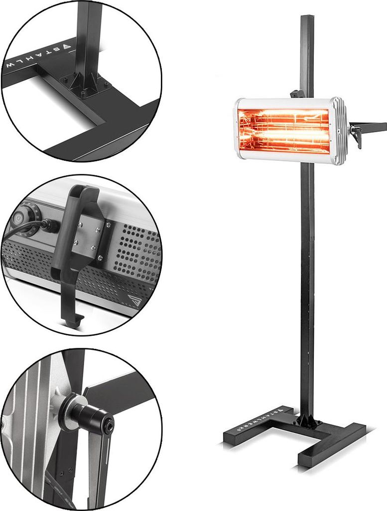 STAHLWERK Infrarot Lacktrockner IL-1200 ST mit 1.200 Watt und Stativ