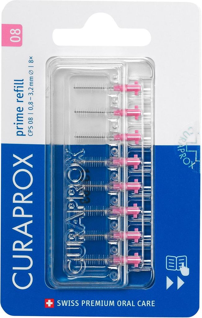 CURAPROX CPS 08 Prime Nachfüllpackung, 8 Stück