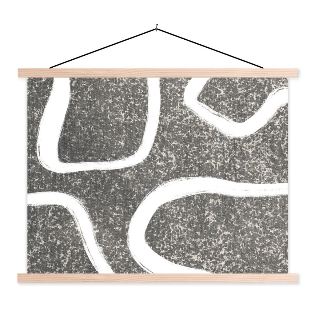 MuchoWow Textilposter Abstrakt - Minimalismus - Design 40x30 cm mit holzfarbenen Rahmen - Bilder