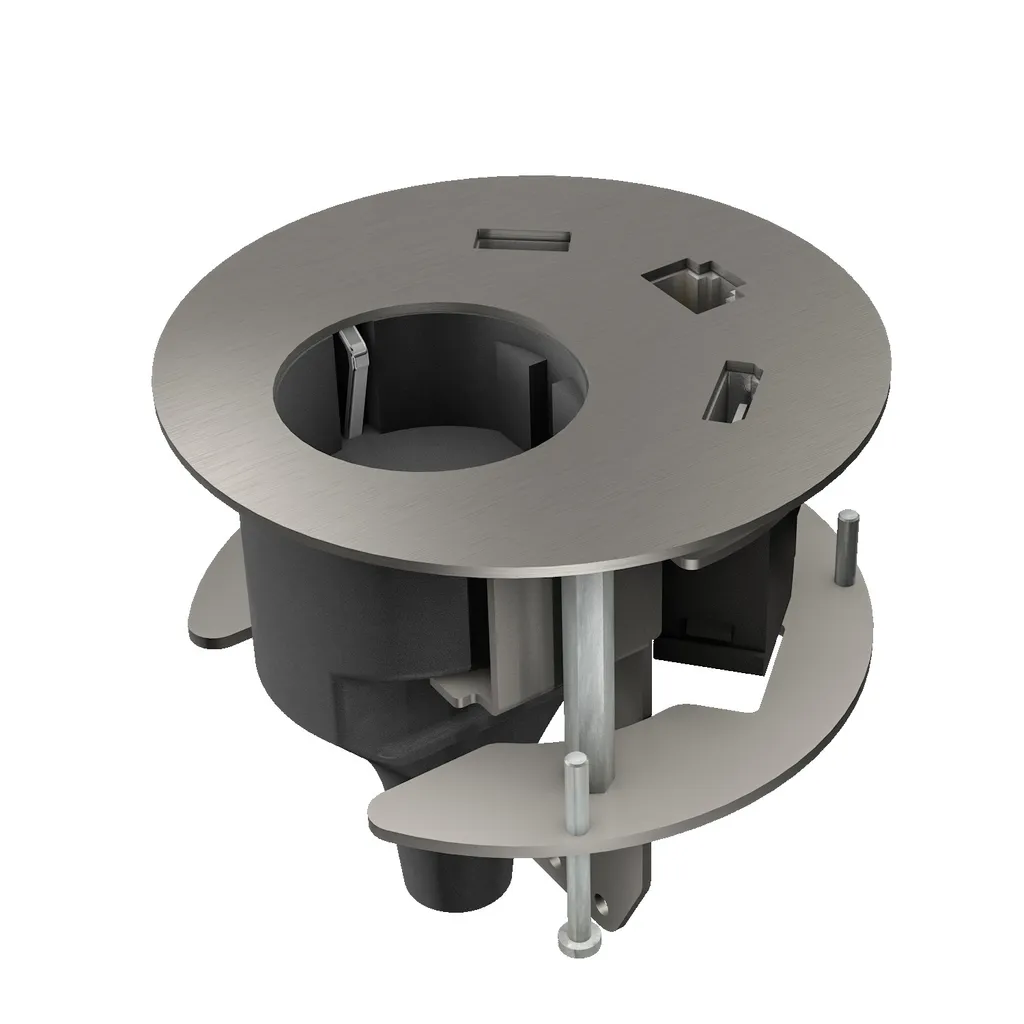Unité de Branchement Inox Brossé CablePort table2 pour Mobilier Design