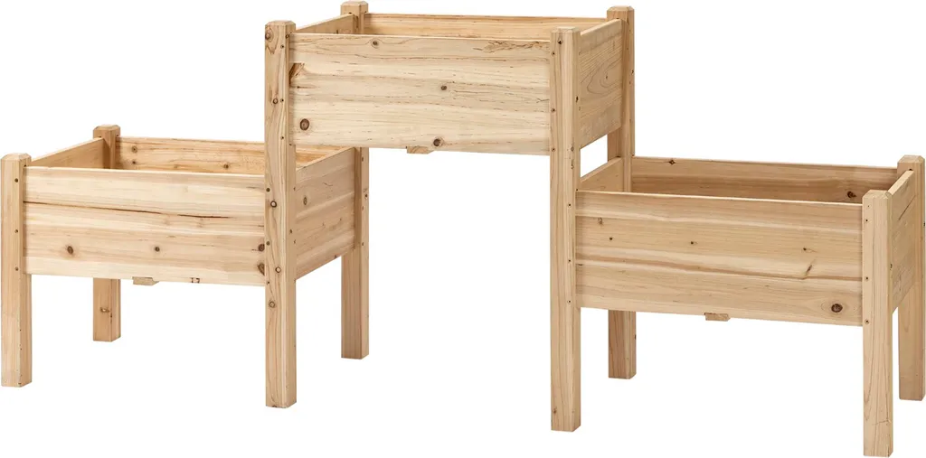 Jardinière sur Pieds Carré Outsunny 184cm | Grand Potager en Bois de Sapin