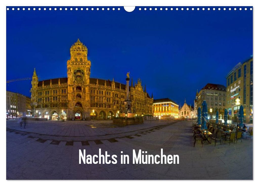 Nachts in München (Wandkalender 2027 DIN A3 quer), CALVENDO Monatskalender