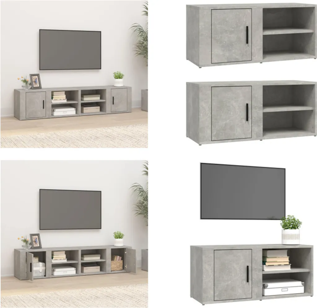 Porta TV Moderno 2 pz Grigio Cemento 80x31,5x36cm - vidaXL Mobili