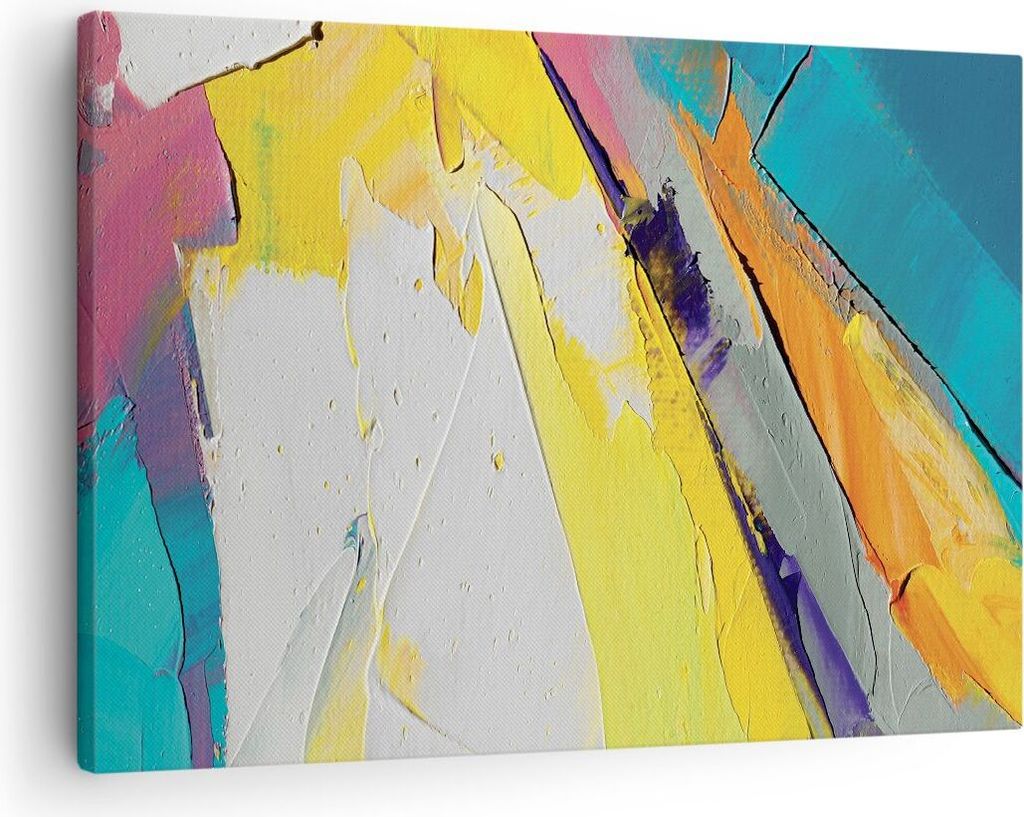 Bild auf Leinwand - Leinwandbild - Einteilig - Deadlock Farben dreidimensional - 70x50cm - Wand Bild - Wanddeko - Wandbilder - Leinwanddruck - Bild...