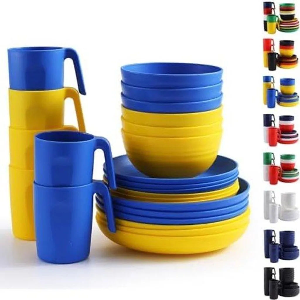 Set de table 24 pièces pour famille de 6 personnes, idéal quotidien