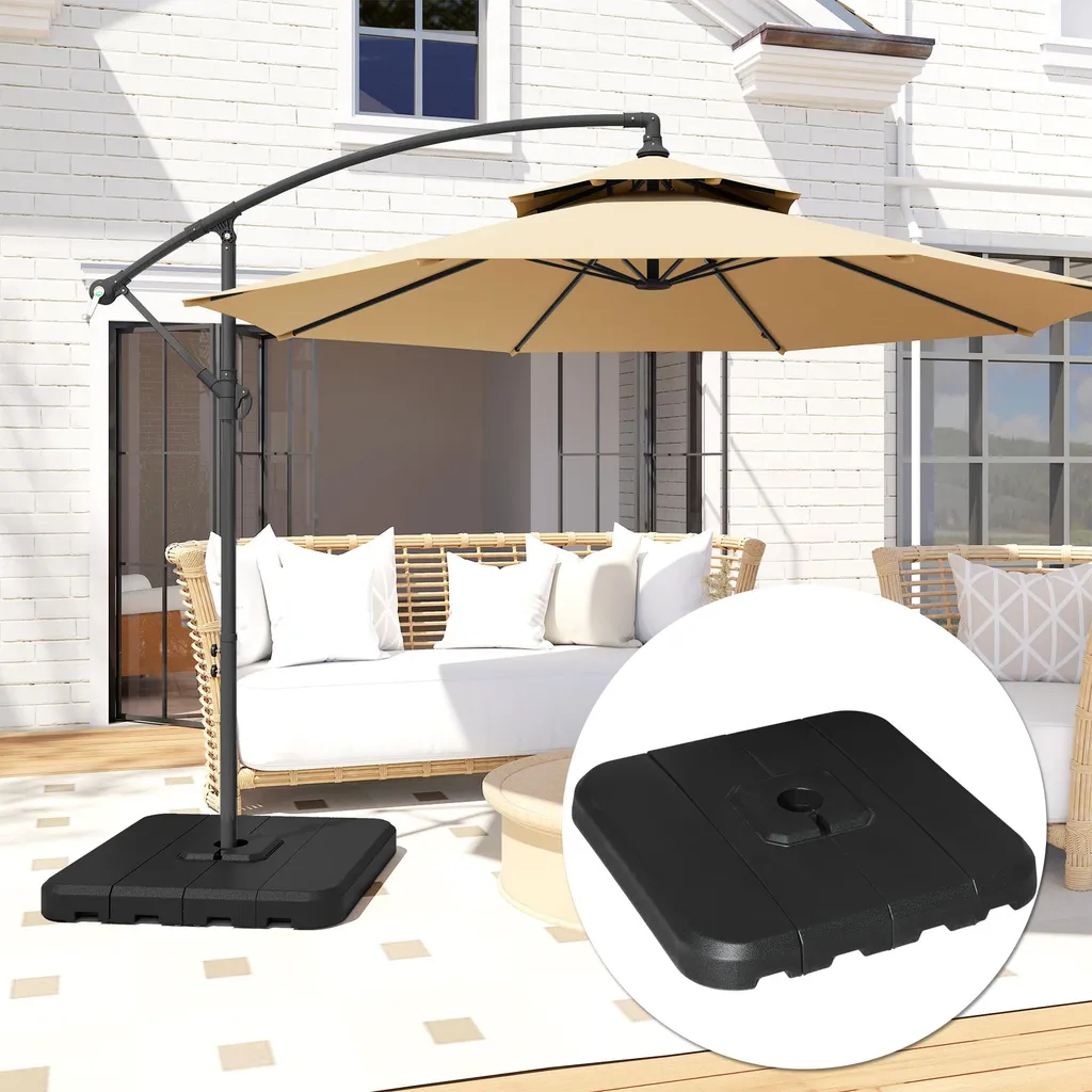 Base de Lestage Parasol HDPE Haute Densité Ensemble de 4 Dalles 98cm - 2