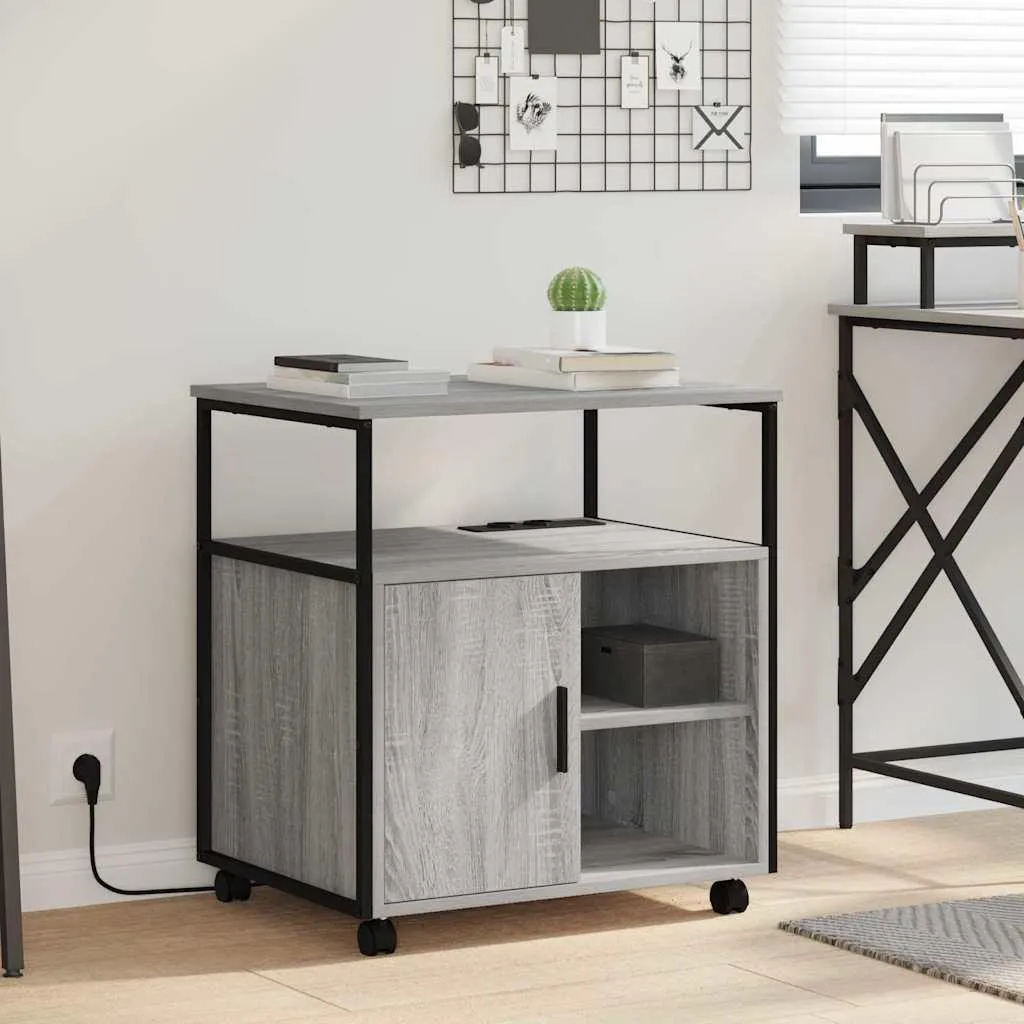 BEI CLORIS Vetrinetta Ufficio con cassetto Grigio Sonoma 61 x 46 x 67 cm - Cassettiere Nuovo5672065 1pacco
