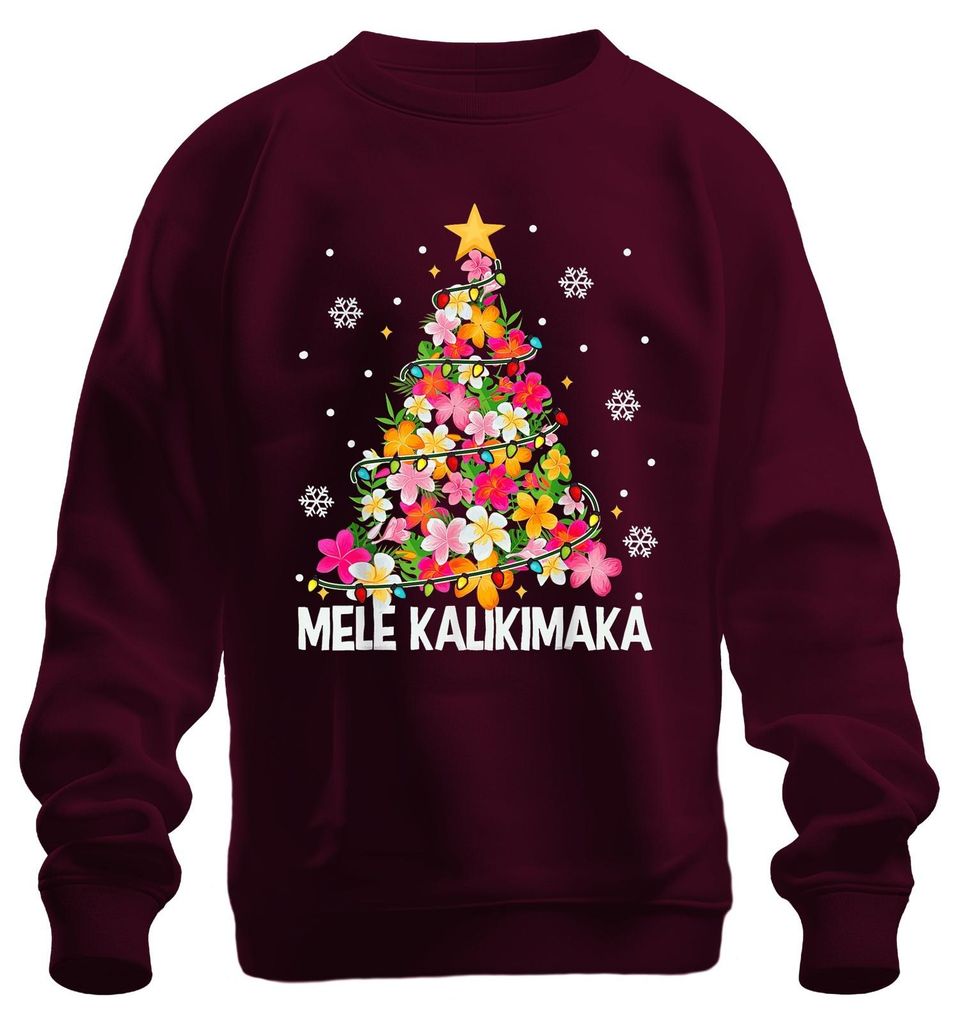 MELE KALIKIMAKA Felpa Pullover Unisex Natale Hawaiano Immagine del prodotto 