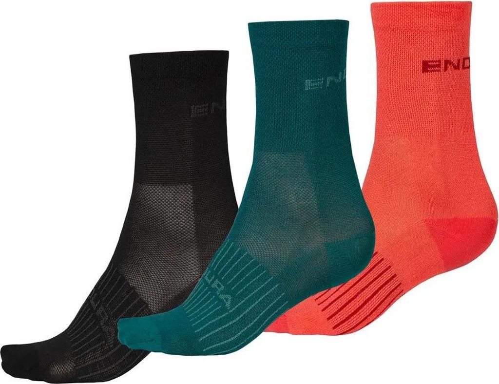 Endura Stripe Coolmax (Polyesterfasern) Race Socken 3 Paare Mehrfarbig EU 37-42 Herren,Damen Mehrfarbig EU 37-42