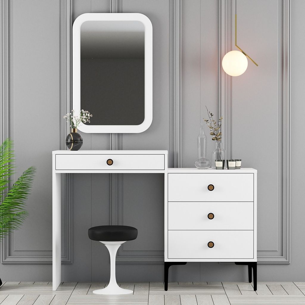 Skye Decor, Lizbon 549 - White, Kommoden, Weiß, 124 x 84,7 x 40 cm