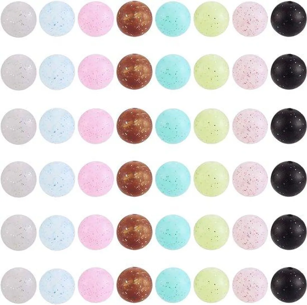 Perles rondes en silicone de 15 mm pour création de bijoux - 80 pièces