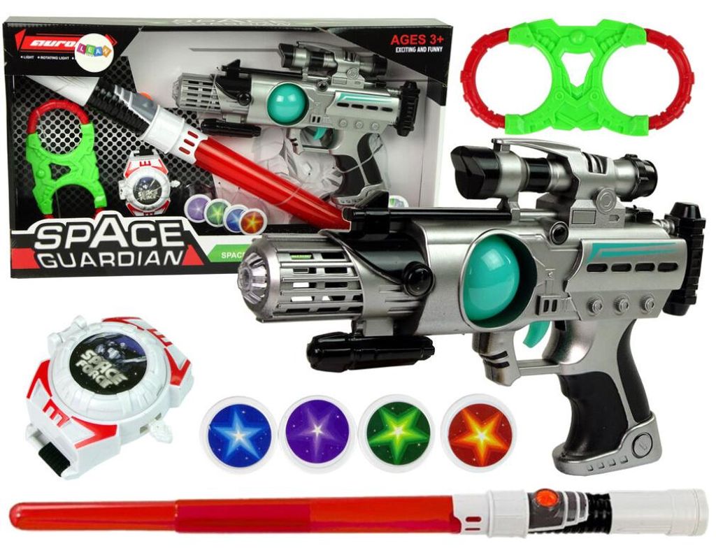 LeanToys Space Warrior Set: Laserwaffe, Lichtschwert, Produktbild 