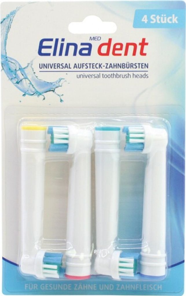 elina med dent Universal Ersatz Aufsteckbürsten Zahnbürste Produktbild 