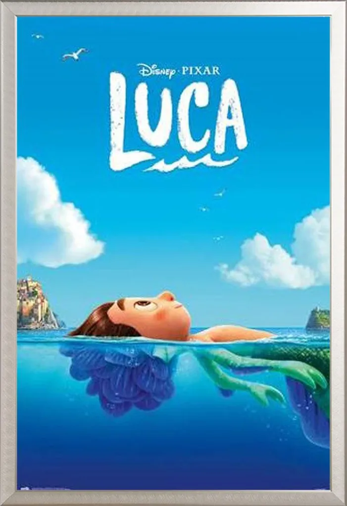 Cadre Photo Argenté Disney Pixar Luca pour Chambre Enfant Format Maxi