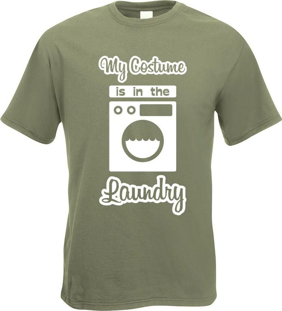 Kiwistar - T-Shirt - Olive - Costume is in The Laundry Motiv Bedruckt Funshirt Design Print - mit Motiv Bedruckt - Funshirt Design - Sport - Freize...