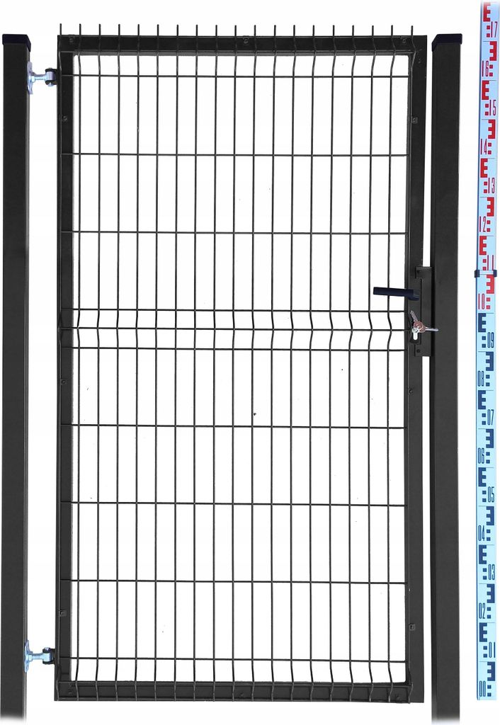 GARTENTOR 170 cm schwarz Einstabmatten 3D zwei PFOSTEN RAL9005 Zaun 173 cm | Gartentür Zauntor Einzeltor Tür Doppelstabmatten