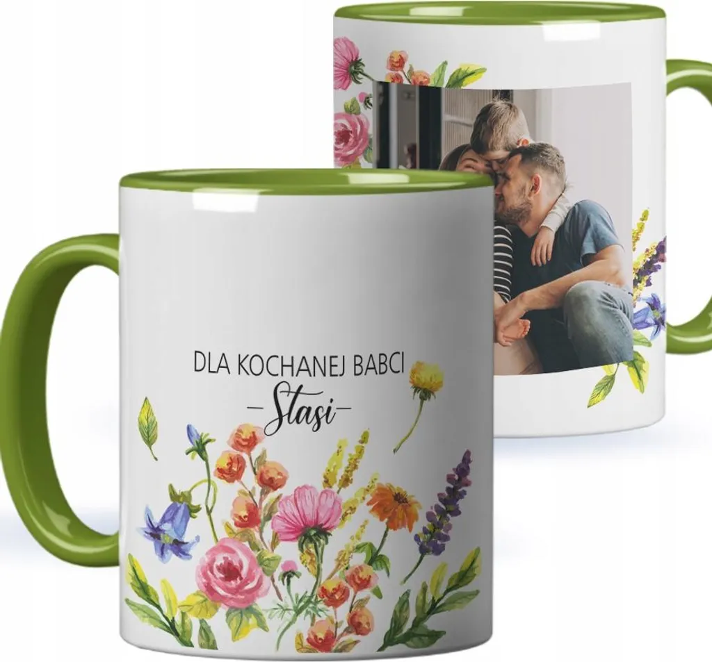 Mug Photo Personnalisable Nom Cadeau Grand-Mère Design Blanc et Brillant 325ml