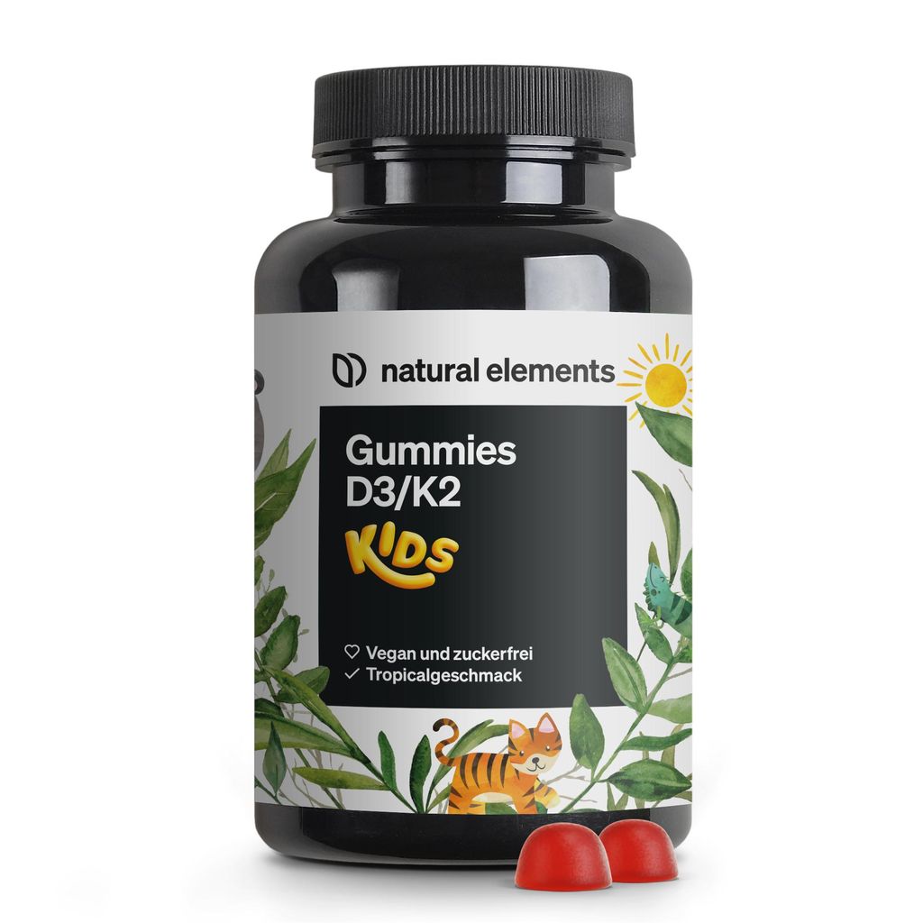 natural elements Vitamin D3 K2 Gummies KIDS – 120 Gummies – zuckerfrei – Markenrohstoff K2VITAL