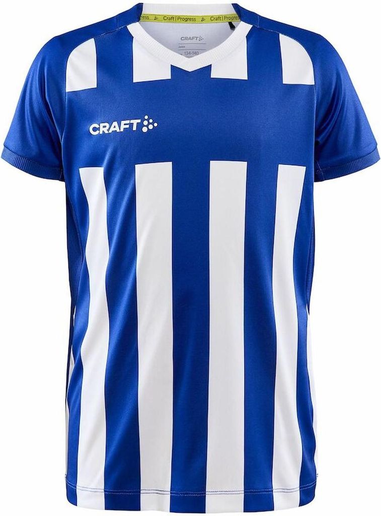 CRAFT Progress 2.0 Stripe Jersey JR Club Cobolt/Bright Red 134/140