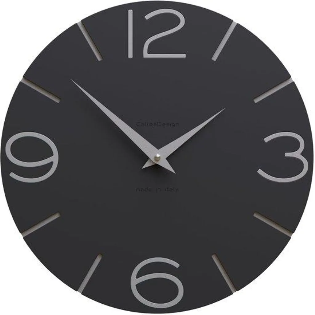 Horloge murale en aluminium noir 30 cm de haute qualité série Atlas