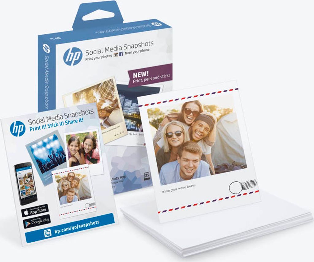 HP Social Media Snapshots Removable Sticky Photo Paper-25 Produktbild 