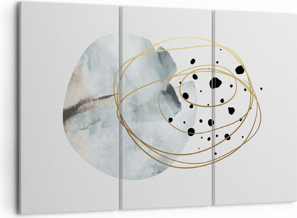 Bild auf Leinwand - Leinwandbild - 3 Teile - Modern Abstraktion Flecken - 105x70cm - Wand Bild - Wanddeko - Wandbilder - Leinwanddruck - Bilder - W...