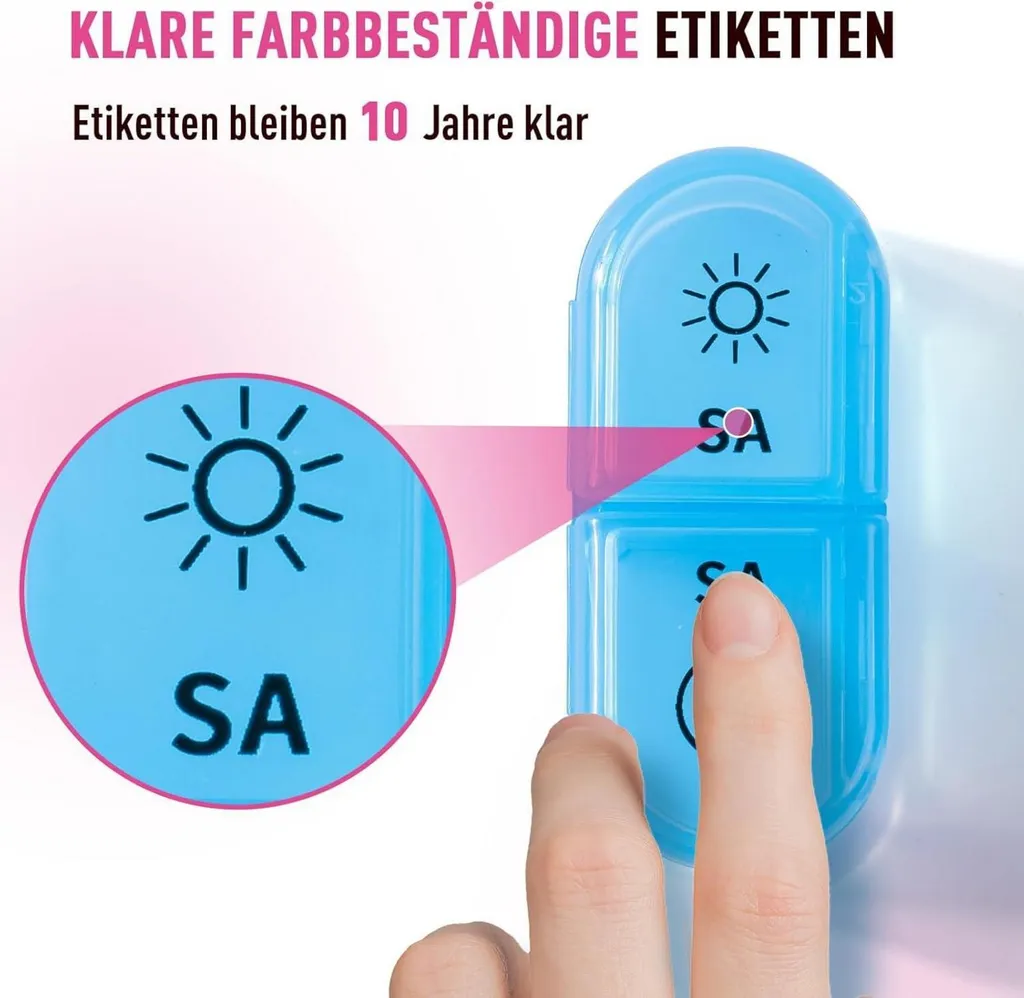 Boîte à comprimés 7 jours matin soir avec 2 compartiments sans BPA - 3