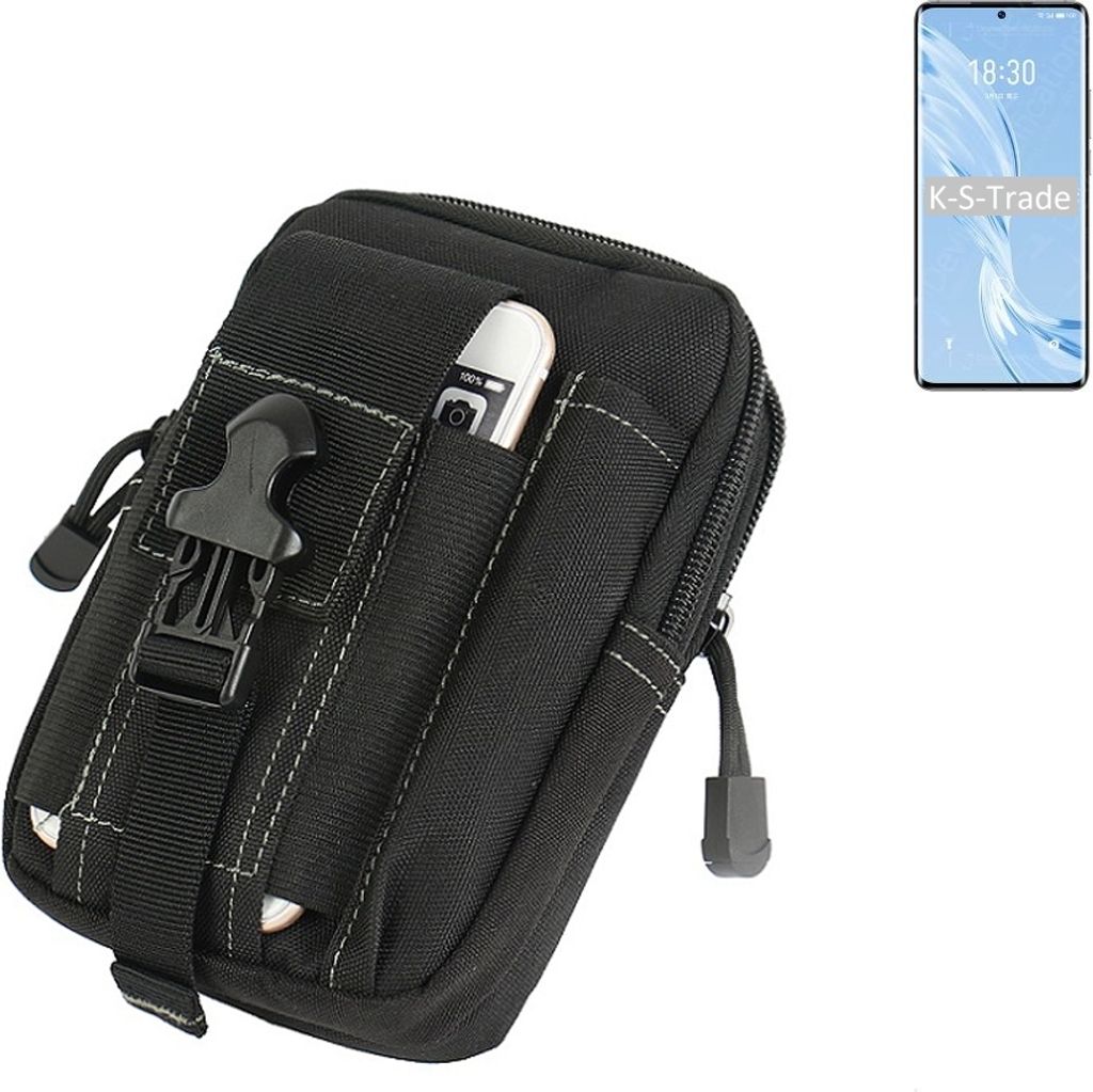 K-S-Trade Gürtel Tasche kompatibel mit Meizu 18 Pro Gürteltasche Holster Schutz Hülle Handy Hülle Smartphone outdoor Handy-Hülle schwarz