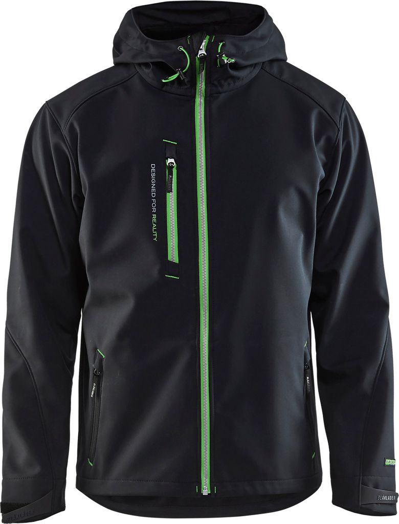 Blakläder Softshell Jacke mit Kapuze 4949 2517 in div. Farben, Farbe:schwarz/gelb, Größe:XS