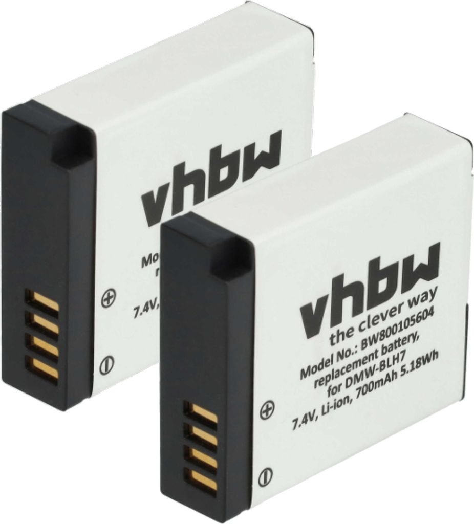vhbw 2x Akku Ersatz für Panasonic DMW-BLH7E, DMW-BLH7, Produktbild 