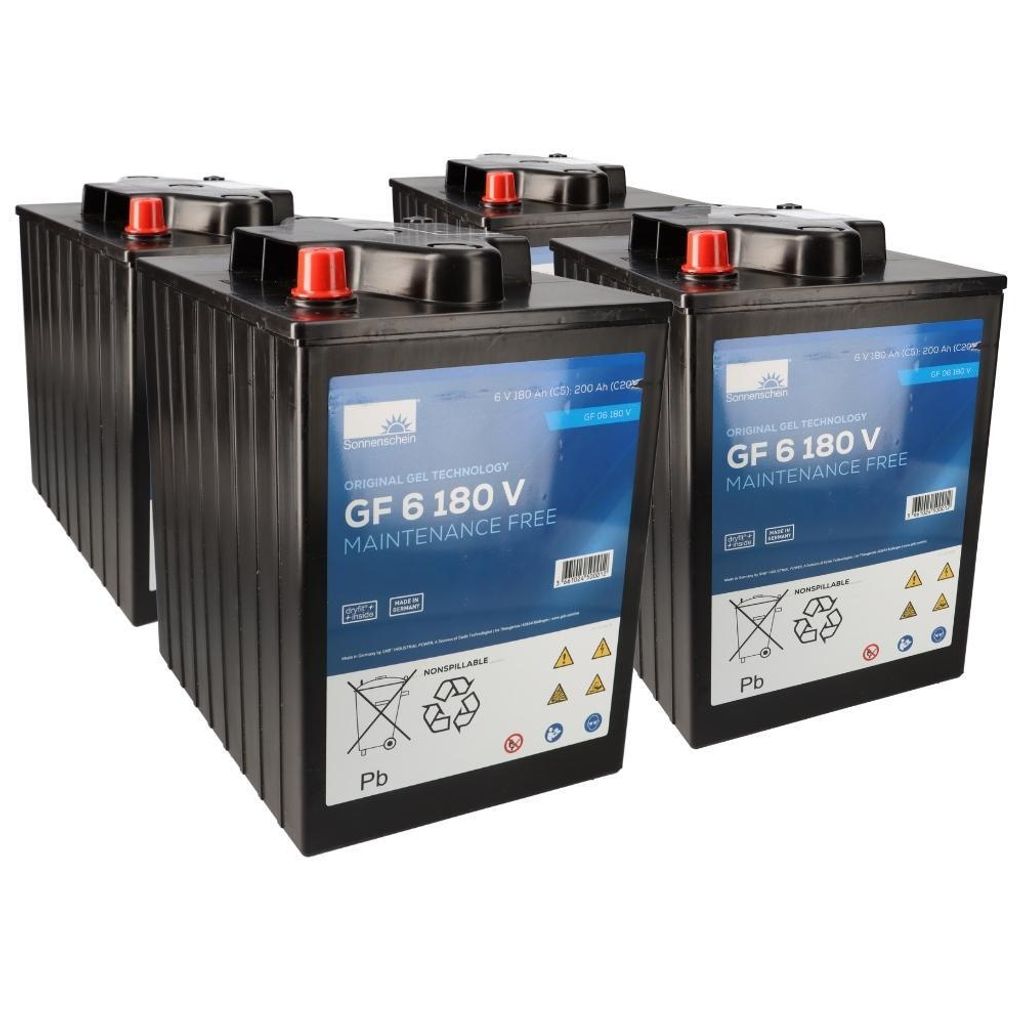 Ersatzakku Set 4x 6V (24V) 180Ah für Columbus Reinigungsmaschine RA 55 BM 60 Gel Akku