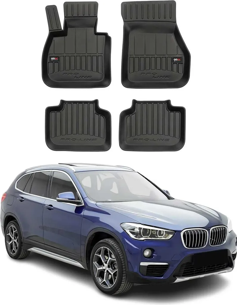 Tappetini per BMW X1 F48 2015-2022 | 4 Pezzi Gomma TPE Nero Su Misura