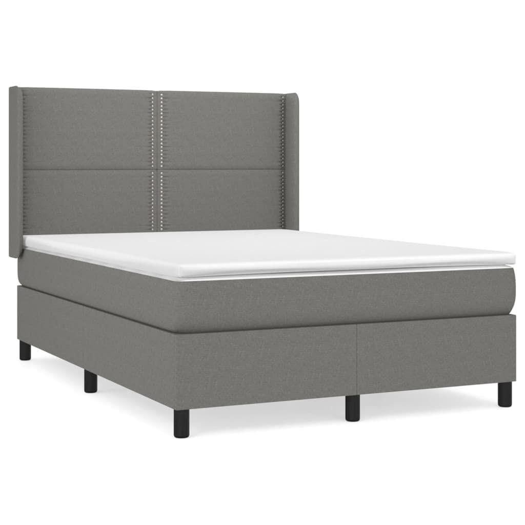 "SALE 2026"Boxspringbett Modernes/Doppelbett - Polsterbett Erwachsene/r /Kind - mit Matratze Dunkelgrau 140x190cm Stoff - Klassische Betten DEMöbe...