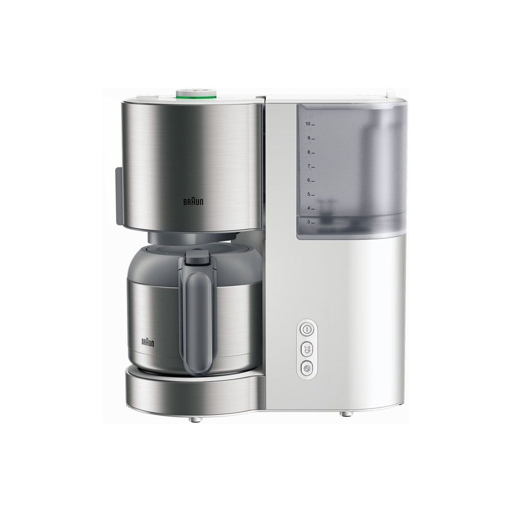 A studio shot of a coffee maker on a white background.