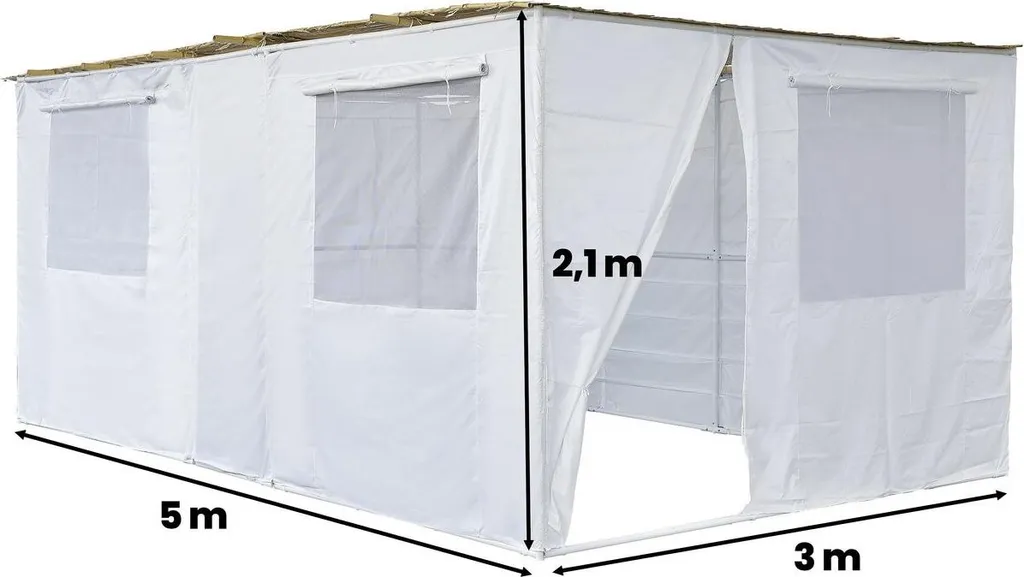 Souccah en Kit Nina Ajustable 1x1m à 3x5m - Structure Modulable Robuste - 4