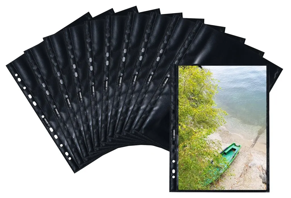 Pochettes pour Photos et Cartes Postales 20x30 cm à Perforation Noir