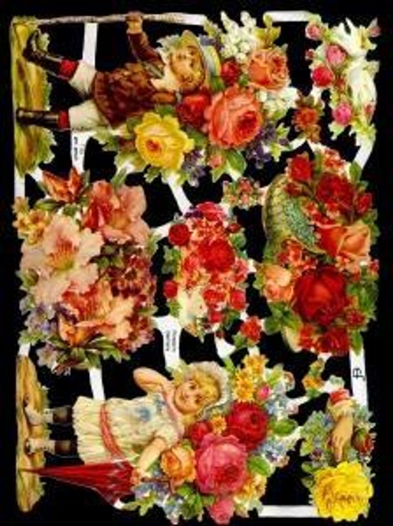 Glanzbilder - Blumen mit Horn