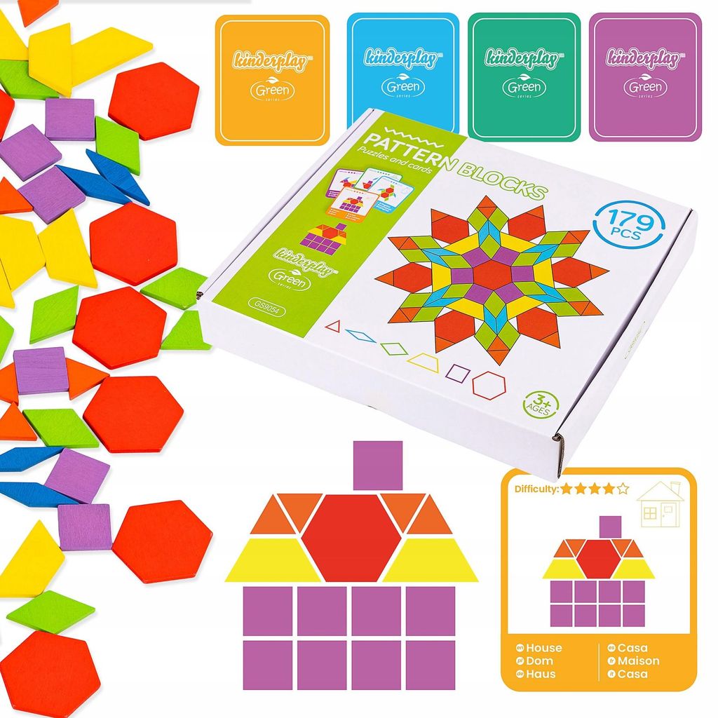 Holzpuzzle Spielset XL – Logikspiel mit 179 Teilen und Produktbild 
