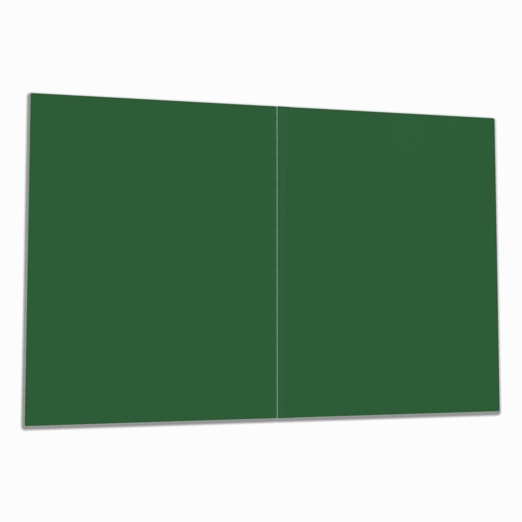 Wallario Herdabdeckplatte aus Glas, Größe 80 x 52 cm 2-teilig, Motiv Dunkelgrün